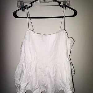 Abercrombie and Fitch Women's Babydoll Top White Size XL Boho Cottage Core
